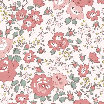 Baumwolldruck Blüten in Rosa-Tönen